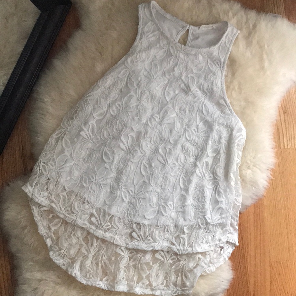WHITE LACE TANK